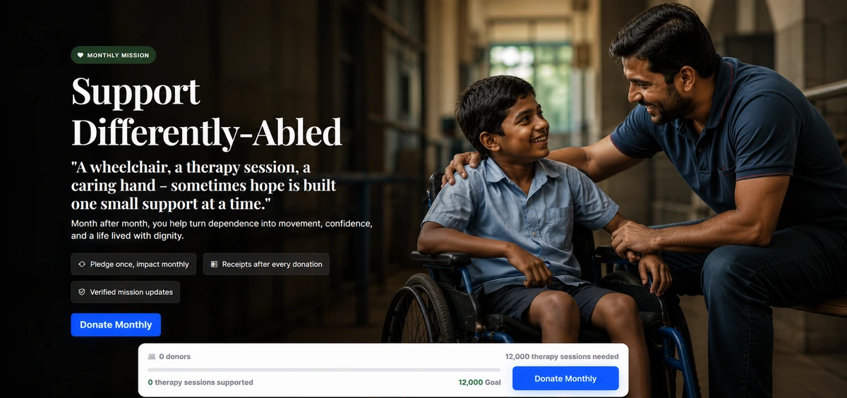 Support Differently-Abled monthly mission